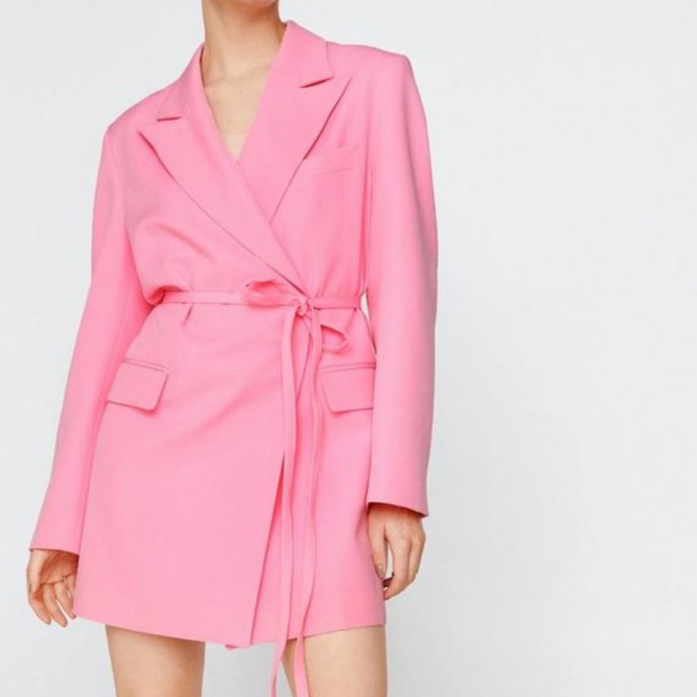 Tie Waist Tailored Blazer Dress - Picture 1 of 8